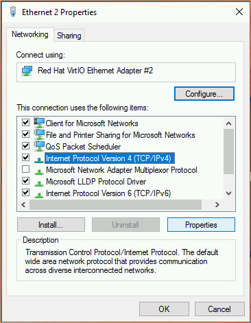 Ethernet 2 properties
