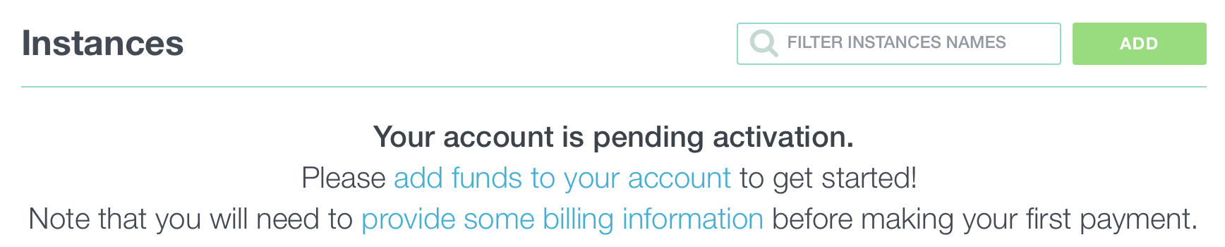 Account pending validation