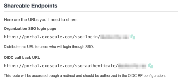 SSO shareable endpoints